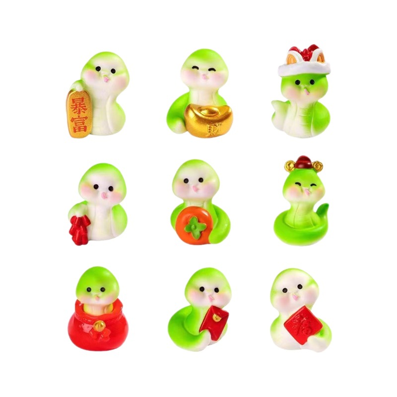Año Nuevo lindo, rico y rico muñeco serpiente DIY decoración bolsa ciega accesorios escritorio coche serpiente año nuevo adornos