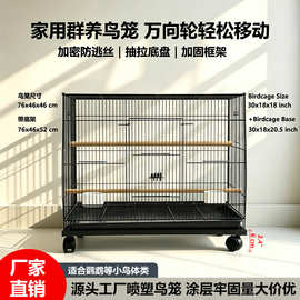 鹦鹉专用大号群鸟笼可选折叠款繁殖鸟笼大空间加宽透明观赏笼子