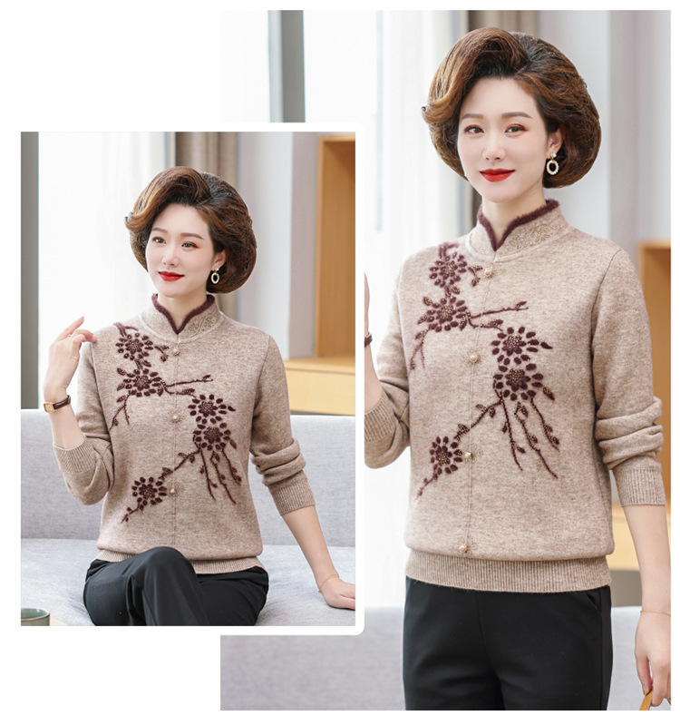 E5988 670K ÁO LEN NỮ TAIRYA ÁO LEN MÙA XUÂN THU ĐÔNG TRUNG NIÊN DÀY ẤM THỜI TRANG NỮ G02 SẢN PHẨM MỚI