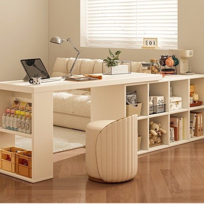 Corner Desk Student Home Writing Desk Corner Office Desk L-Shaped Desk Bookshelf Integrated Desk Bedroom Computer Desk