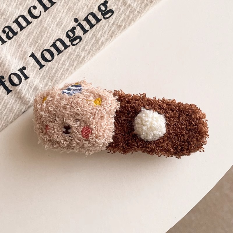 Caricatura encantadora muñeca de peluche intestino grueso anillo de cabello oso caño invierno corda clip de cabello cola de caballo joyeros de cabello nueva chica