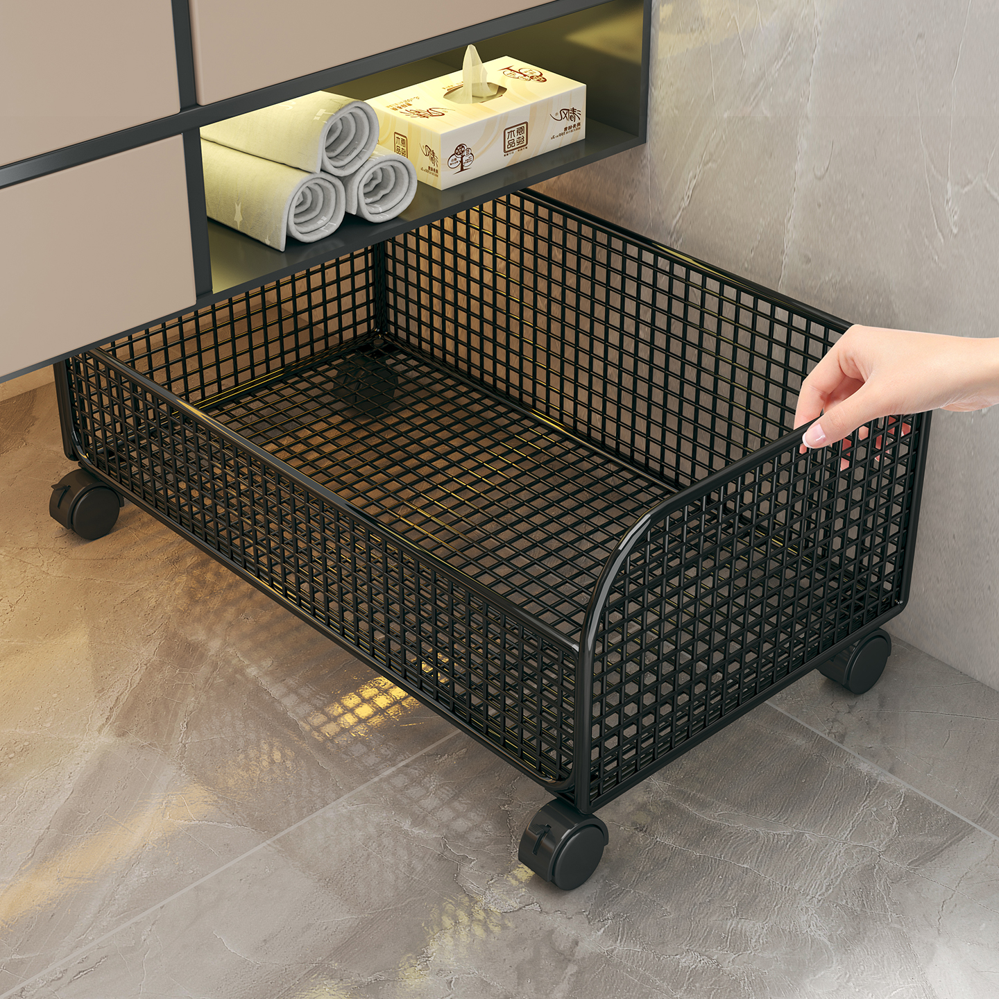 Bathroom Dirty Clothes Basket Household Bathroom Laundry Basket Large Capacity Storage Basket Removable Multi-Functional Basket under the Bathroom Cabinet