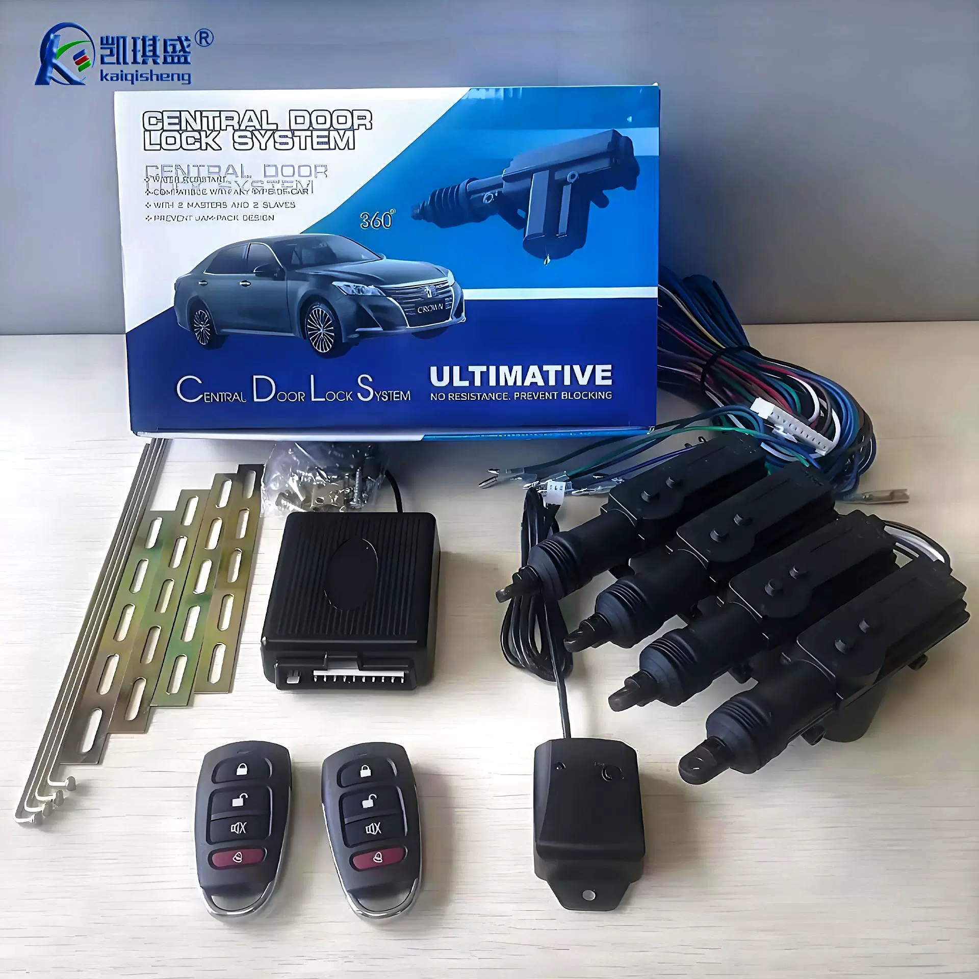 凯琪盛生产厂家遥控器马达锁汽车四门免钥匙进入跨境通用型中控锁