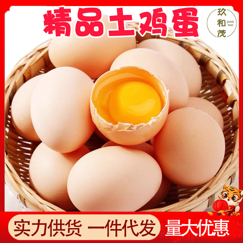 10 Rural Free-Range Eggs Per Box, 50 Farm-Raised Eggs, Wholesale Free Shipping, Fresh Direct Supply 1.5kg