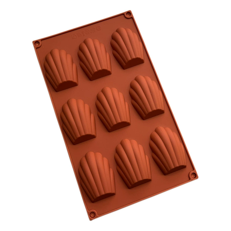Силиконовая форма для печенья Мадлен Shell Cake Mold, 8–15 секций, гибкий противоскользящий лоток 29×17×1.7 см