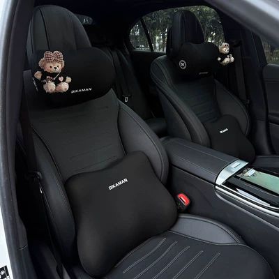 Mei Car Headrest 2025 New: Headrest - main-driver-passenger-driver-pink-plaid-bow-rose-pink-glasses-rose-waist-support2