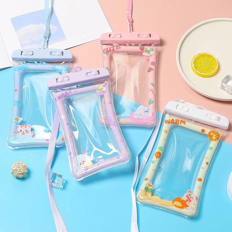 Cute cartoon mobile phone waterproof bag airbag protective cover outdoor drifting swimming waterproof cover touch screen floating wholesale Cute cartoon mobile phone waterproof bag airbag protective cover outdoor drifting swimming waterproof cover touch screen floating wholesale