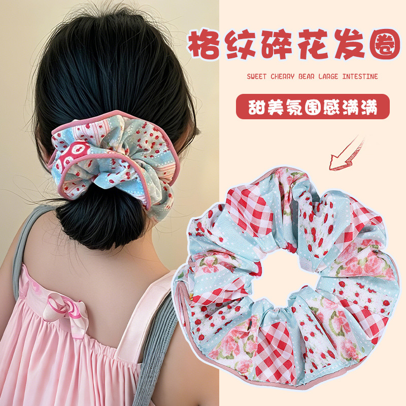 Sendai super inmortal flor gran intestino anillo de cabello para niños nuevo atado bola cabeza temperamento cabello de verano simple tocado al por mayor