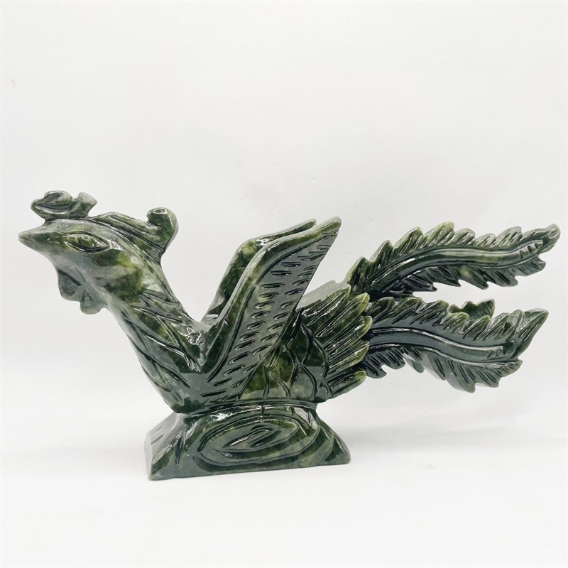 玉石凤凰吉祥物摆件 南玉凤凰客厅家居办公结婚工艺品摆件