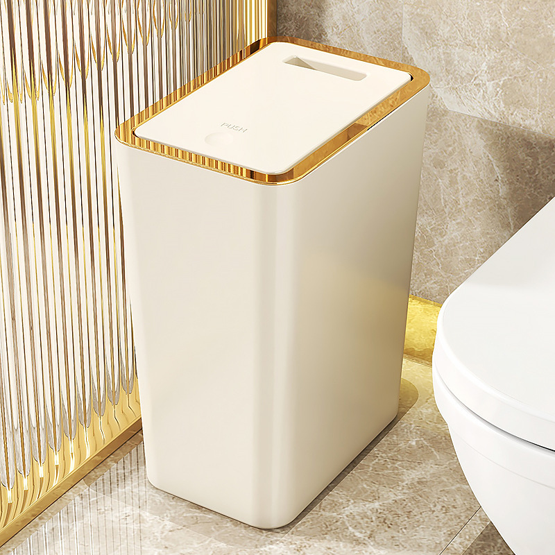 Trash Can Household Toilet High-End Kitchen Bathroom Storage Bucket Push-Type Bedroom Living Room Large Trash Can