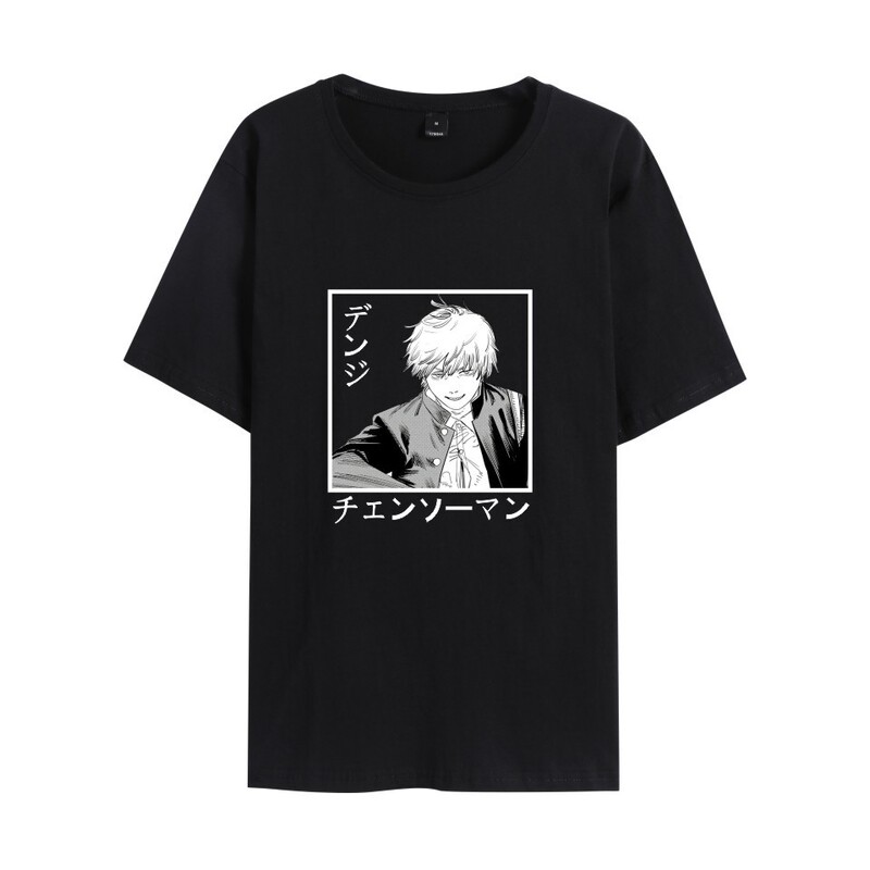 Chainsaw man Chainsaw man printed loose casual men's and women's short-sleeved shirt cross-border new