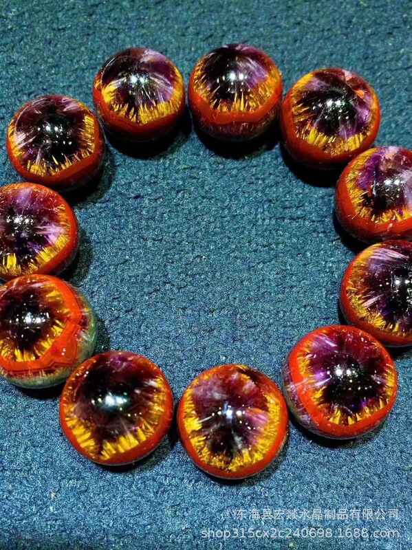 Natural Aurora 23 Bracelet Titanium Crystal Tashan Pyramid Single Bead Gold Titanium Crystal Energy Wheel Aurora 23 Day Eye