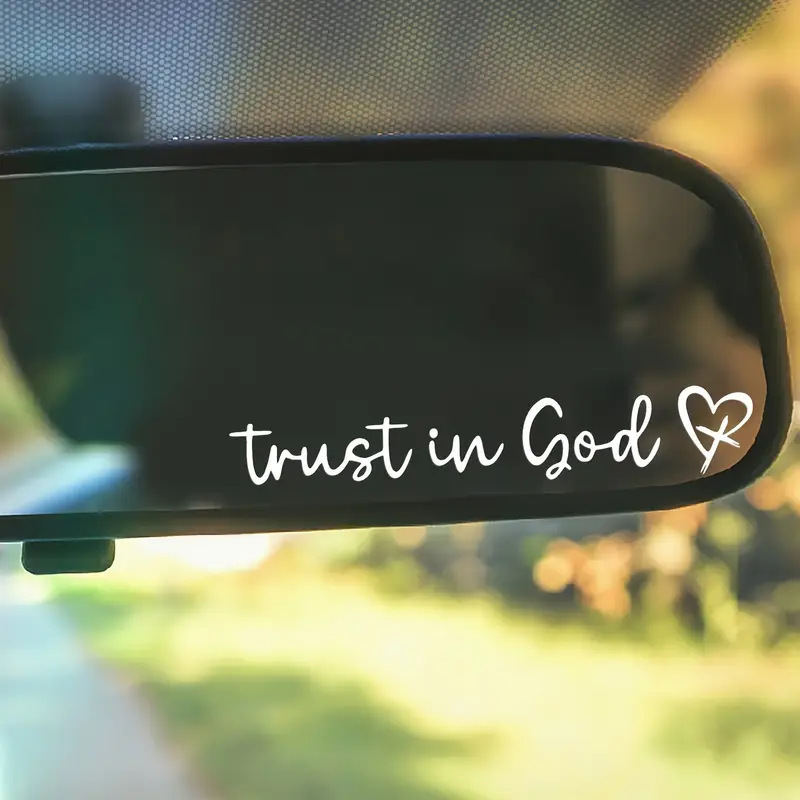 亚马逊热销汽车贴纸Trust in God 后视镜贴纸镜子贴花立体防水贴|undefined