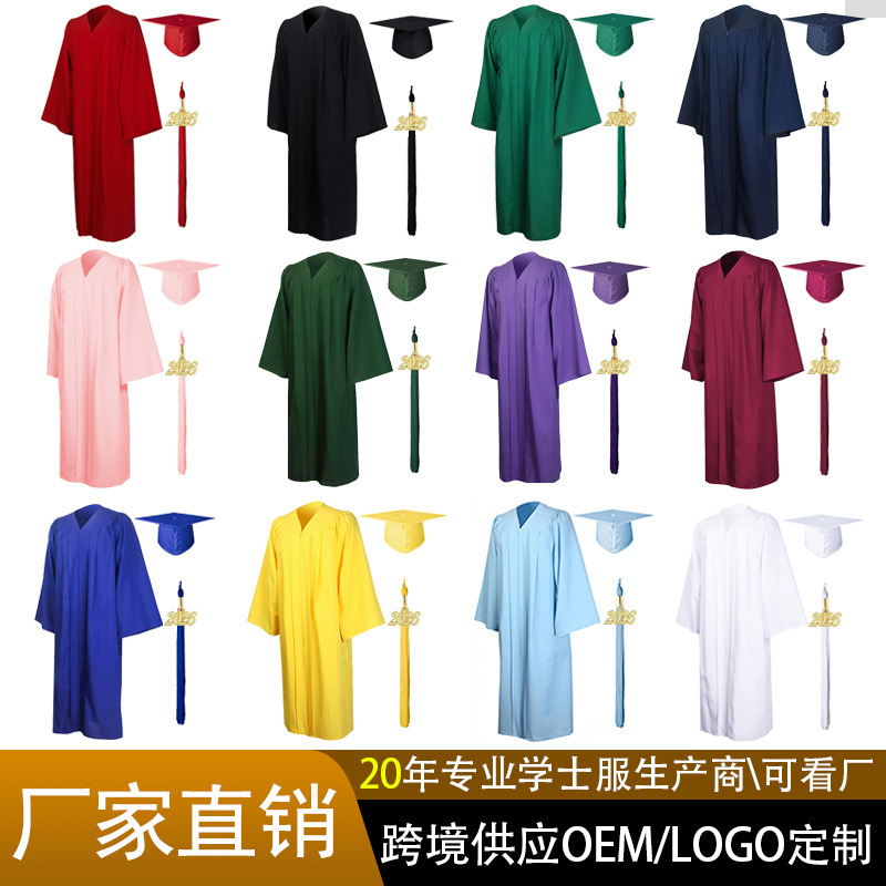 2026 New Woven Bachelor's Gown American Style Adult Graduation Gown University Degree Gown Set Graduation Robe Academic Gown 2026 New Woven Bachelor's Gown American Style Adult Graduation Gown University Degree Gown Set Graduation Robe Academic Gown