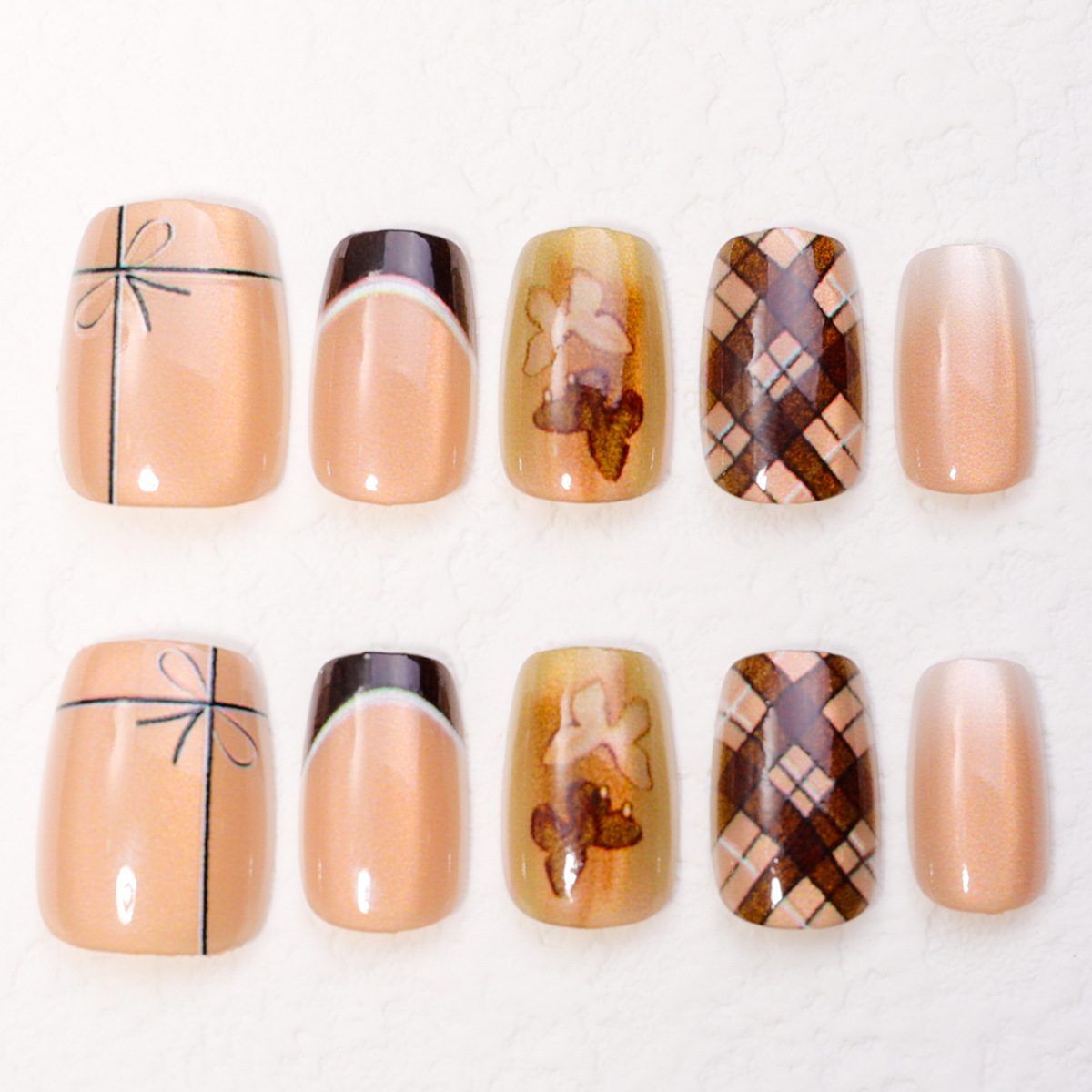 Nuevo 10 piezas de ágata mariposa ojo de gato que usa uñas postizas de sentido avanzado ojo de gato parche hecho a mano