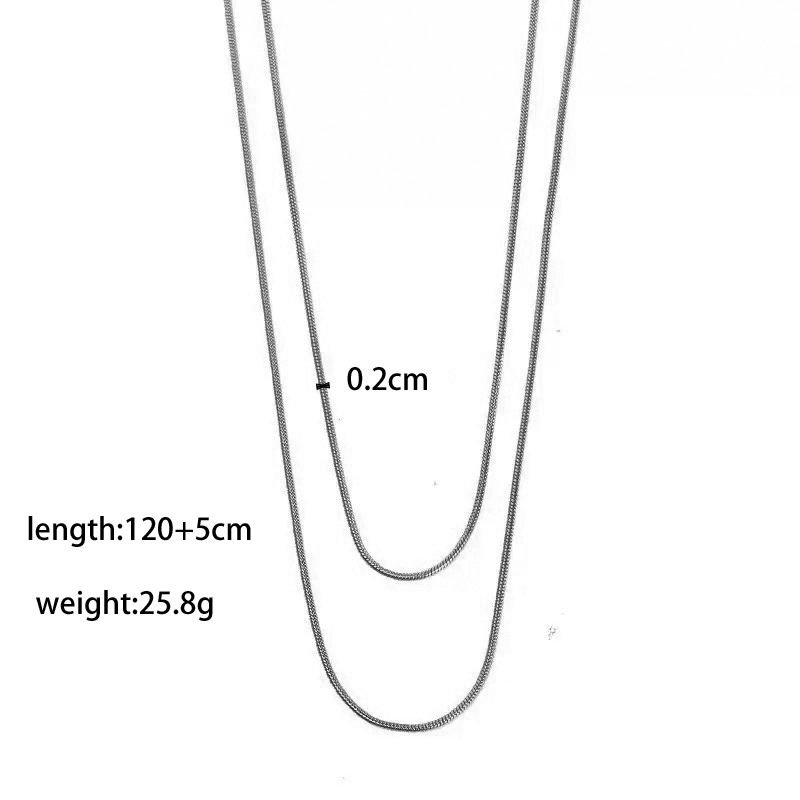 【XKN0383】 1.2m 【라운드】스네이크 체인 스웨터 체인 스틸 컬러