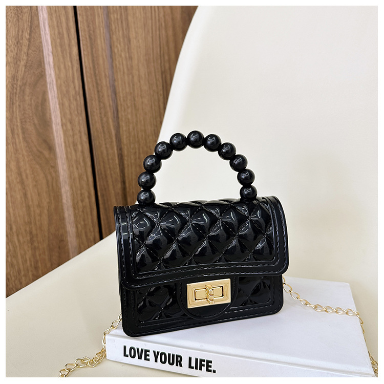 157g Weight Polyester Lining Material Flip Cover Closure Type Single Shoulder Strap Strap Type Jelly Bag Bags Type Casual, Holiday Occasion PVC Material Solid Color Pattern All Seasons Season Women's Gender Basic, Classic Style Style Square Shape Small Size Women's Small PVC Solid Color Basic Classic Style Square Flip Cover Jelly Bag 44