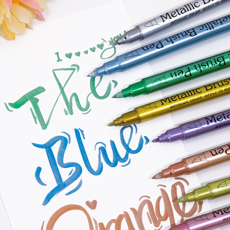 Guanagh GN562S doble cabeza metálica acuosa tarjeta de felicitación graffiti pincel de pintura 12 color inodoro conjunto