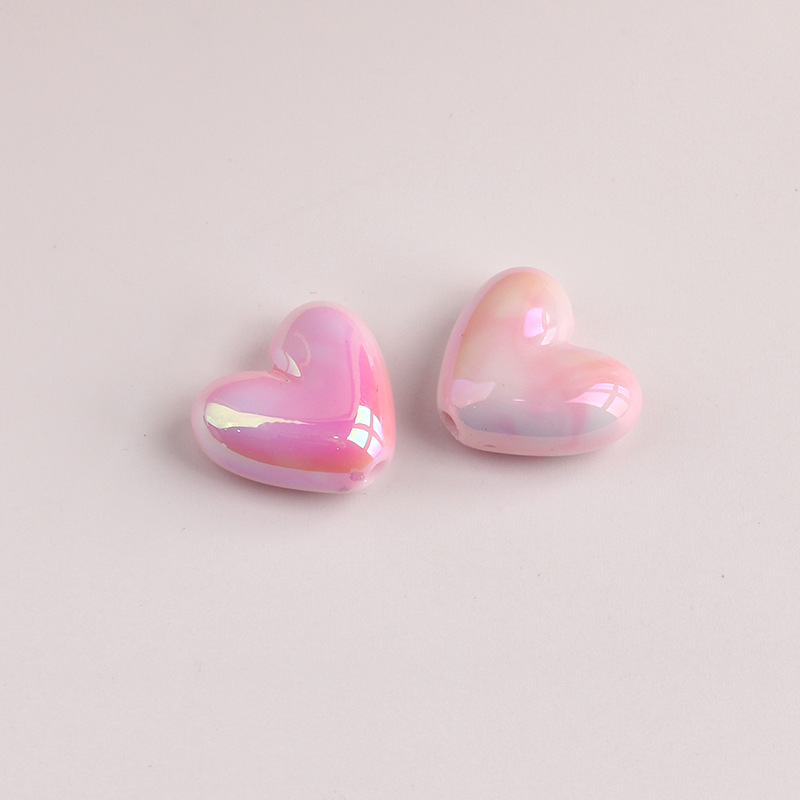 2g Weight Beads Jewelry Making Type DIY Ornament Accessories Classification 1 Piece Quantity Acrylic Material Heart Shape Pattern All Seasons Season Plating Design Simple Style Style 1 Piece Acrylic Heart Shape Beads DIY Ornament Accessories 6