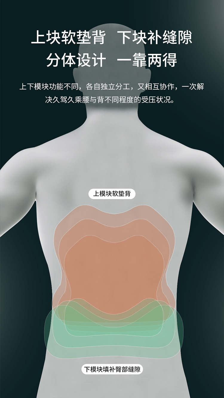 Black technology tail vertebra protection memory cotton car waist car adjustable thin waist pad ergonomic small waist support