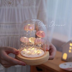 夢まぼろしの貝殻のウニの水の母の明かりの小さい夜の明かりの置物の手作りのdiyの材料は誕生日の贈り物を包んで団建します。