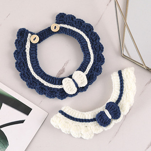 Dog Scarf, Cat Collar, Handmade Yarn Knitting, Cute and Trendy British Style Scarf for Holidays