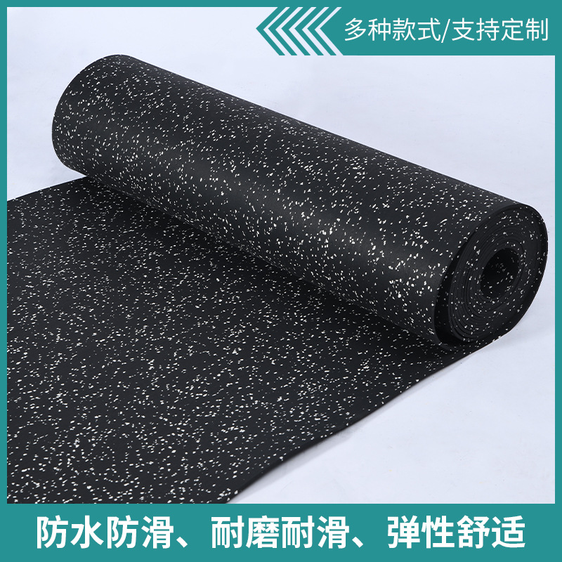定制室内健身房隔音地胶力量区静音橡胶地垫消音地毯健身地垫厂家