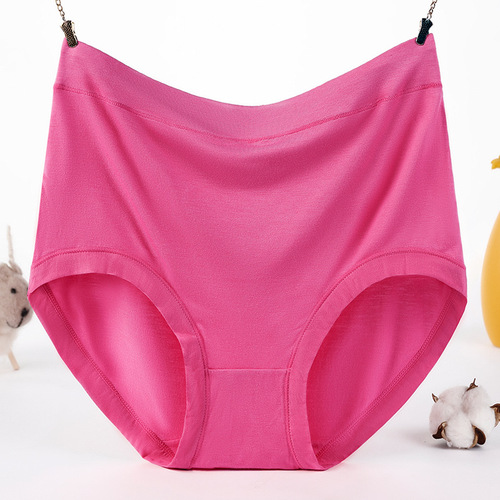 Fat MM 200 pounds breathable modal underwear for women with lifting high-waisted abdominal control plus size women solid color triangle pants