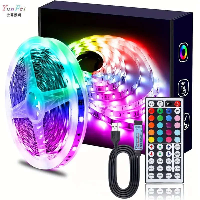 5050RGB conjunto de cinta de luz colorido 44 teclas inteligentes 5V de bajo voltaje LED TV de fondo atmósfera inteligente control remoto