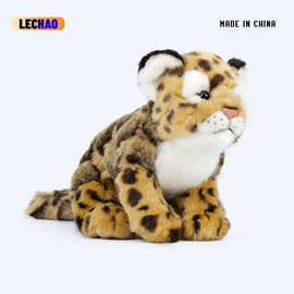 跨境现货儿童生日礼物送礼仿真龟纹豹野生动物玩偶毛绒公仔