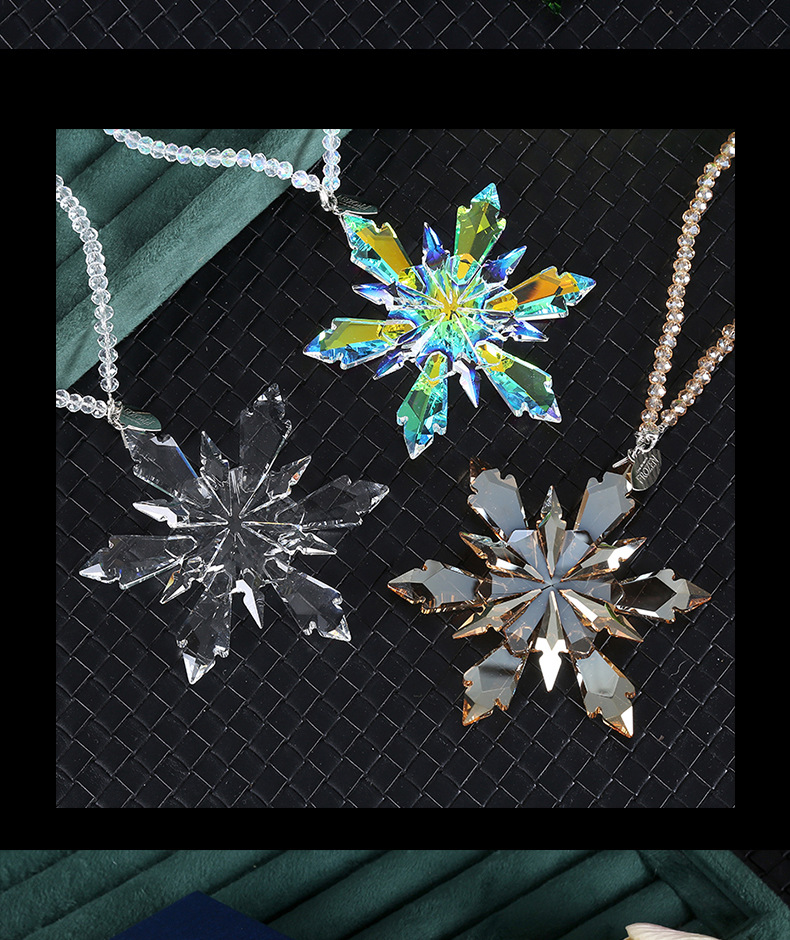 Wholesale Car Interior Accessories, Crystal Snowflake Car Hanging Decorations, Personalized Trendy Style Car Hanging Ornaments
