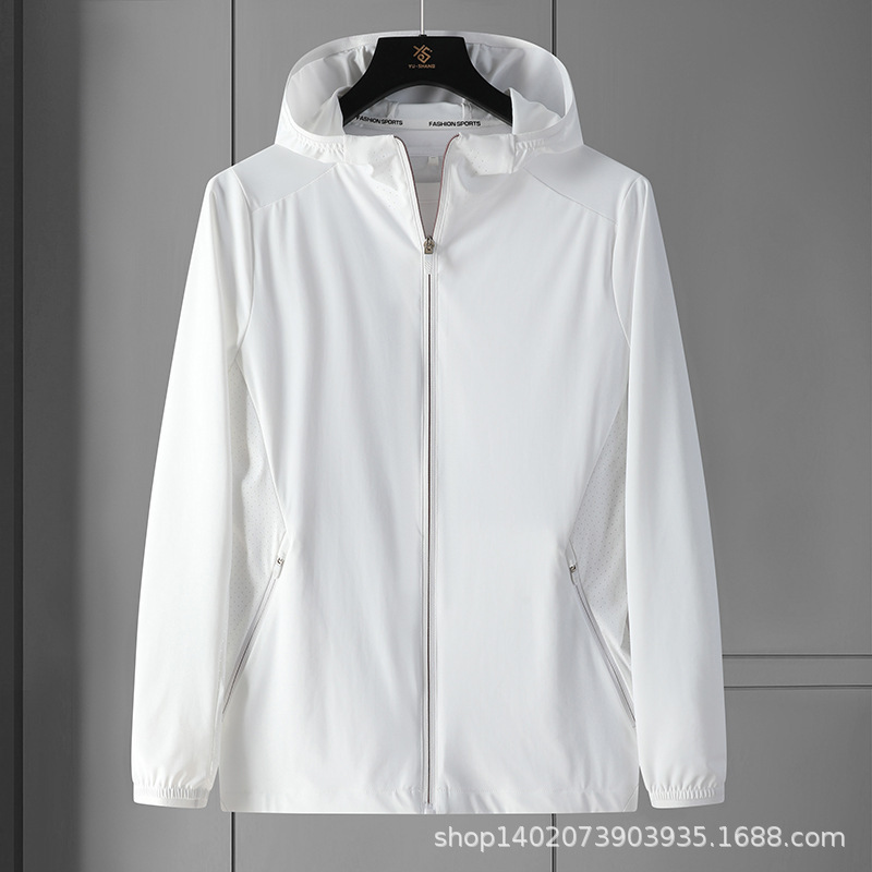 夏のカップルの日焼け止め服の通気性ファッションカジュアルなゆるい皮膚服の氷糸コートは紫外線を防ぐ|undefined