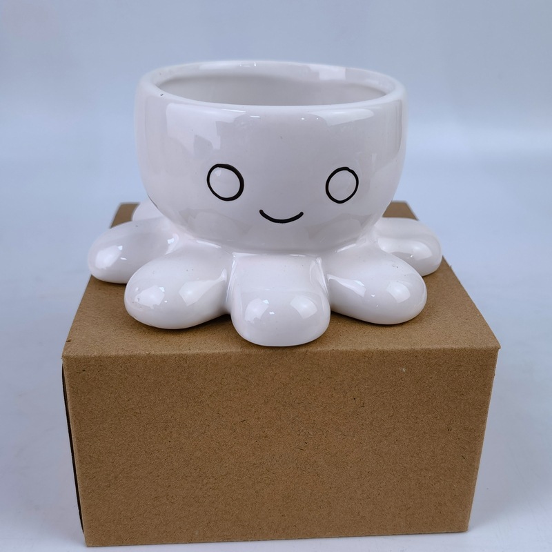 Maceta de pulpo blanco