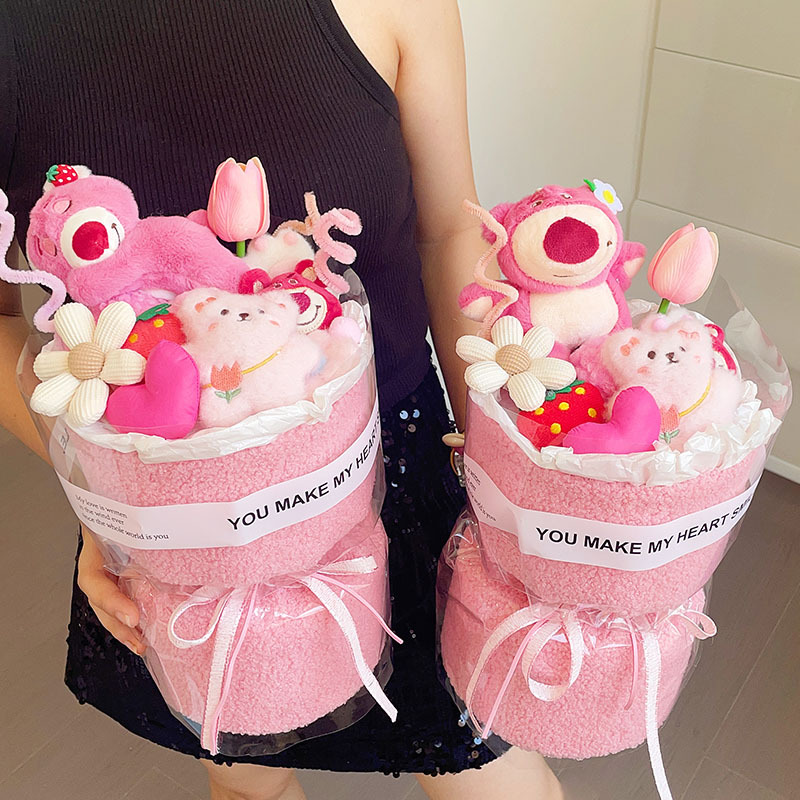 Regalo de Cumpleaños para el Día del Maestro, Temporada de Regreso a Clases, Ramo de Muñecas, Peluche de Kirby Strawberry Bear Kuromi Sanrio