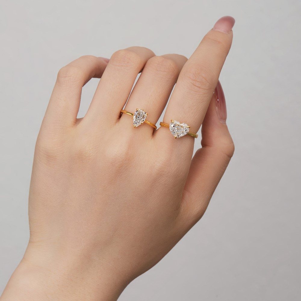 1 Piece Quantity 925 Sterling Silver Zircon Geometric Rings