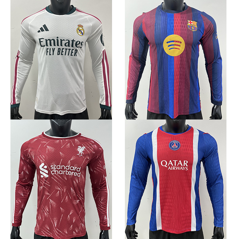 2627 Real Madrid, Barcelona, Inter Milan, Arsenal, Liverpool, Chelsea long-sleeve jersey player version football shirt