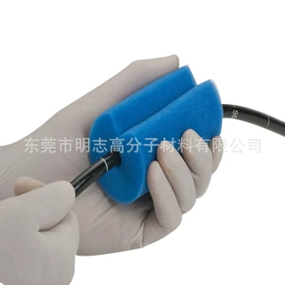 订做圆形内窥镜擦拭清洗海绵 胃镜管道护理清洁海绵 内窥镜海绵头