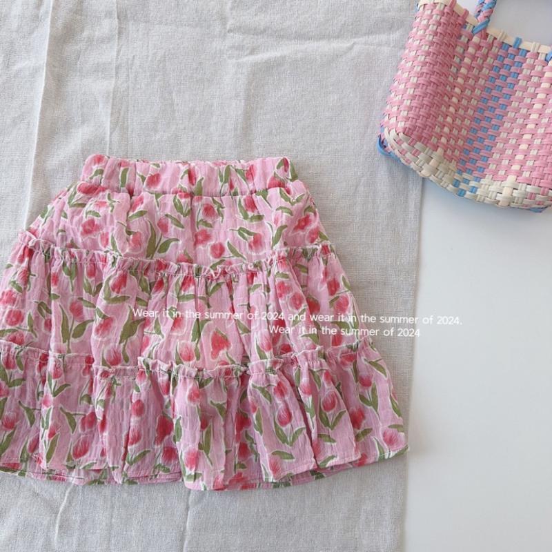 女童碎花半身短裙新款兒童雪紡沙灘裙子夏季小女孩公主裙0033A043