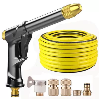 High pressure car wash water gun — Tool, Water Gun Nozzle - 10m-explosion-proof-and-antifreeze-water-pipes-upgraded-black-gold-heavy-duty-water-gun-connector-storage-rack-not-included