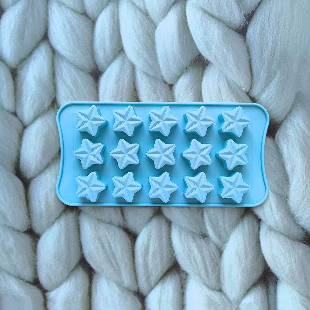 15 incluso estrella de chocolate de cinco puntas 531 molde de silicona molde de rejilla de hielo molde de pastel DIY galletas dulces pudín molde de horneado