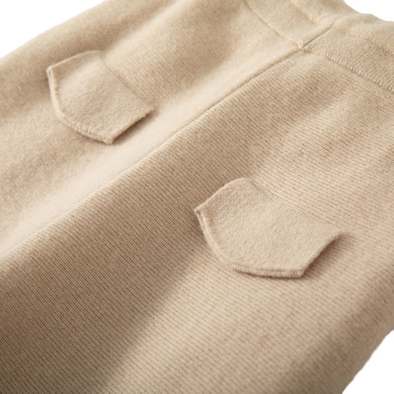 큰 무게 두꺼운 캐시미어 바지 여성용 외부 착용 바나나 바지 니트 따뜻한 할란 바지 스타일리시 한 탄성 허리