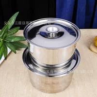 Безмагнитная нержавеющая сталь с крышкой Вкусовая чашка 18/20CM приправ бак цилиндр коммерческая бытовая чашка тушеное мясо с крышкой ароматизированная коробка масляный таз