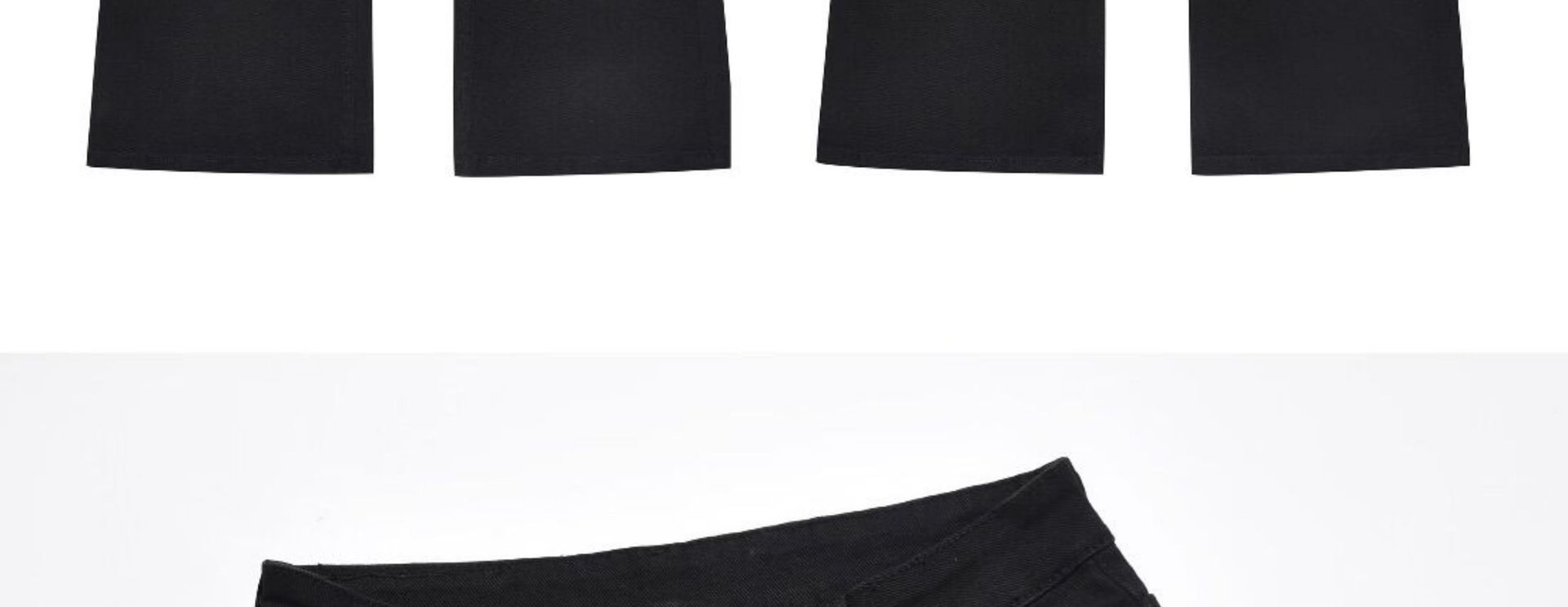 ​​"Unisex Black Flared Jeans – Retro High Street Clean Fit With Stretch (S-XXL, Black & Beige)"​​_mkmklike.com