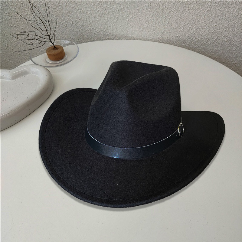 Sombrero Jazz de Lana con Ala Ancha para Hombre Ajustable Térmico para Otoño e Invierno image 7