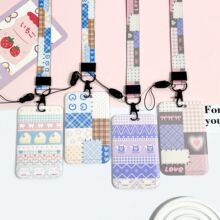 ins风滑盖卡套学生胸牌校牌证件套保护套少女心挂脖工牌厂牌卡包