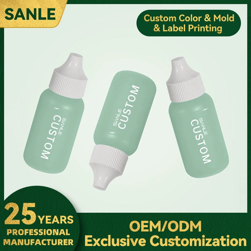 Завод Sanle производит на заказ пластиковые бутылки-капельницы из ПЭ объемом 15 мл и 30 мл для эфирных масел, тоников, лосьонов, пробников косметических средств.