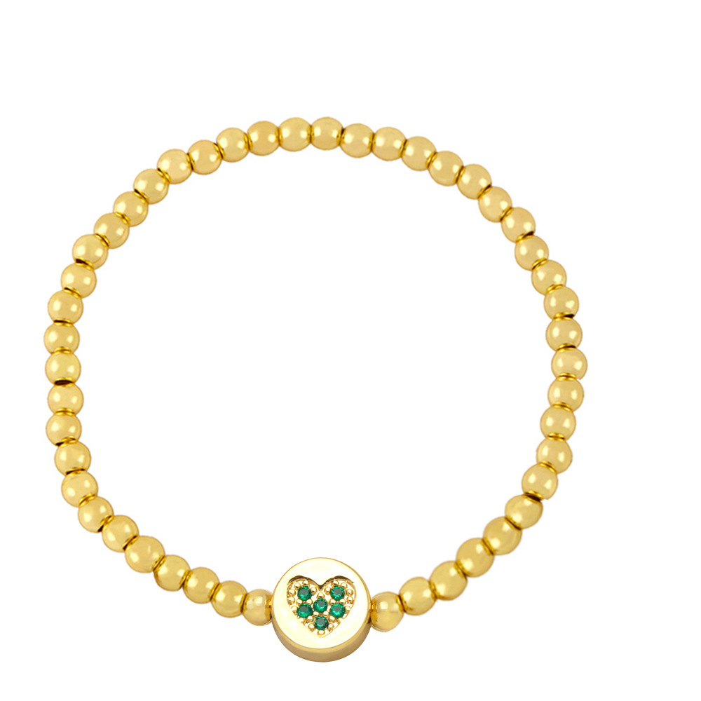 Vintage Style Round Heart Shape Copper Bracelets Inlay Zircon Copper Bracelets