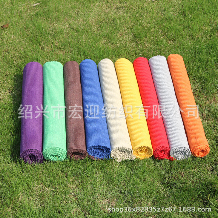 Cotton-woven solid color tassel floor mat, carpet, foot mat, entryway mat, living room coffee table mat, pet crawling mat, bedside mat