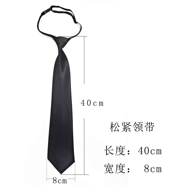 Black Tie-Free Elastic Pure Color Student Girl's Shirt Men's School Uniform Preppy Style Jk British Style Dk Korean Style Uniform