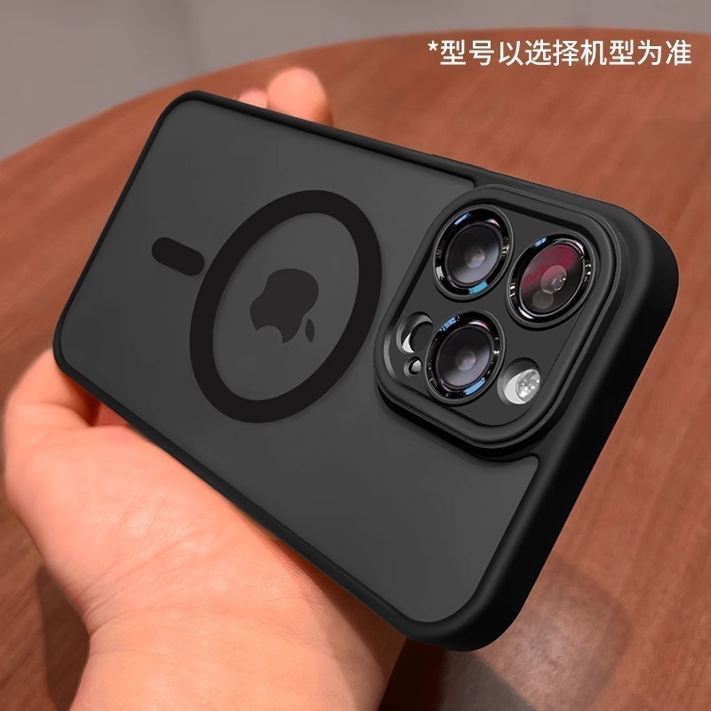 iPhone17、Apple 14Promax、磁気吸着式透明つや消し15対応、レンズフィルム付きフルカバー保護ケース|undefined